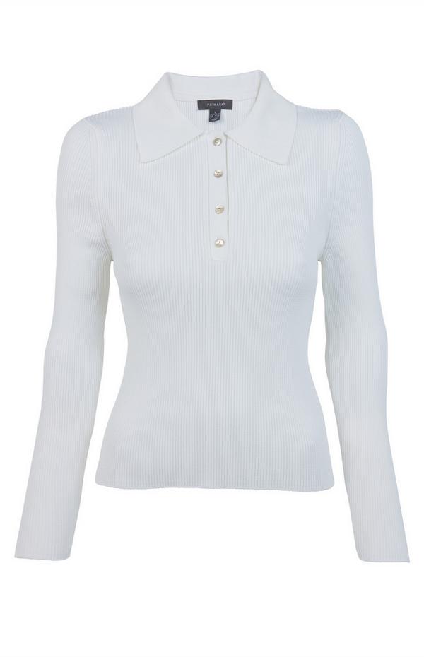 White Compact Polo Neck Jumper | Women's Jumpers & Sweaters | Women's Jumpers | Women's Clothing
