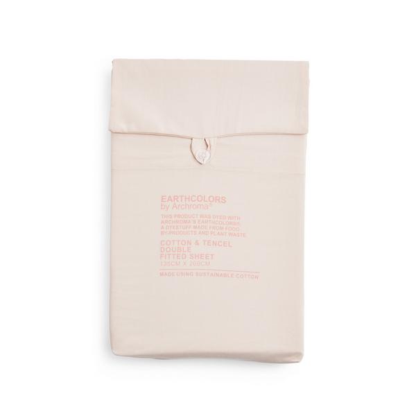 Primark Cares Blush Organic Cotton And Tencel Earthcolors By Archroma Double Fitted Sheet