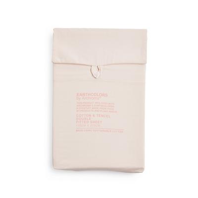 Lençol ajustável casal algodão orgânico/tencel Earthcolors By Archroma Primark Cares rosa-pálido