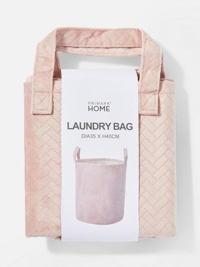 Gray Quilted Laundry Bag