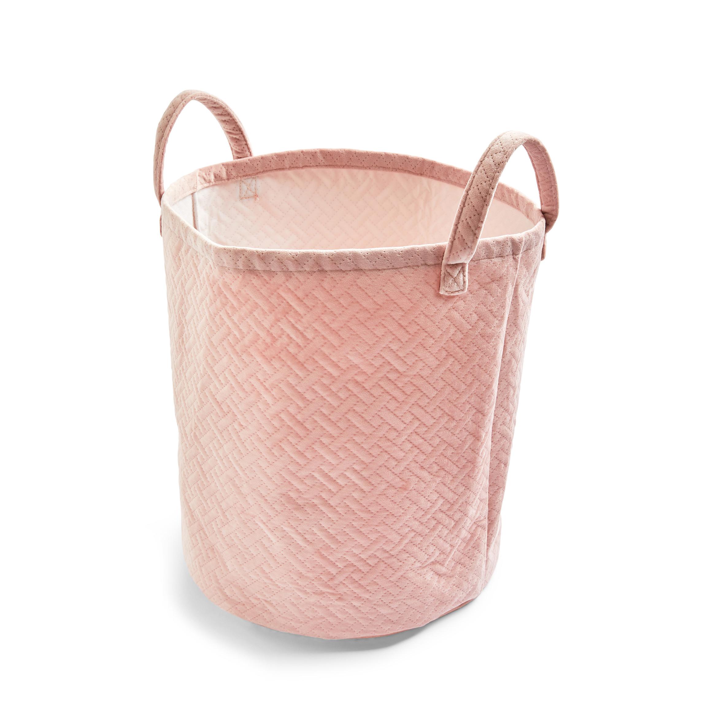 Peach Quilted Laundry Bag Bathroom Accessories All Homeware