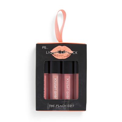 Ps The Peach Edit Mini Liquid Lipstick 4 Pack