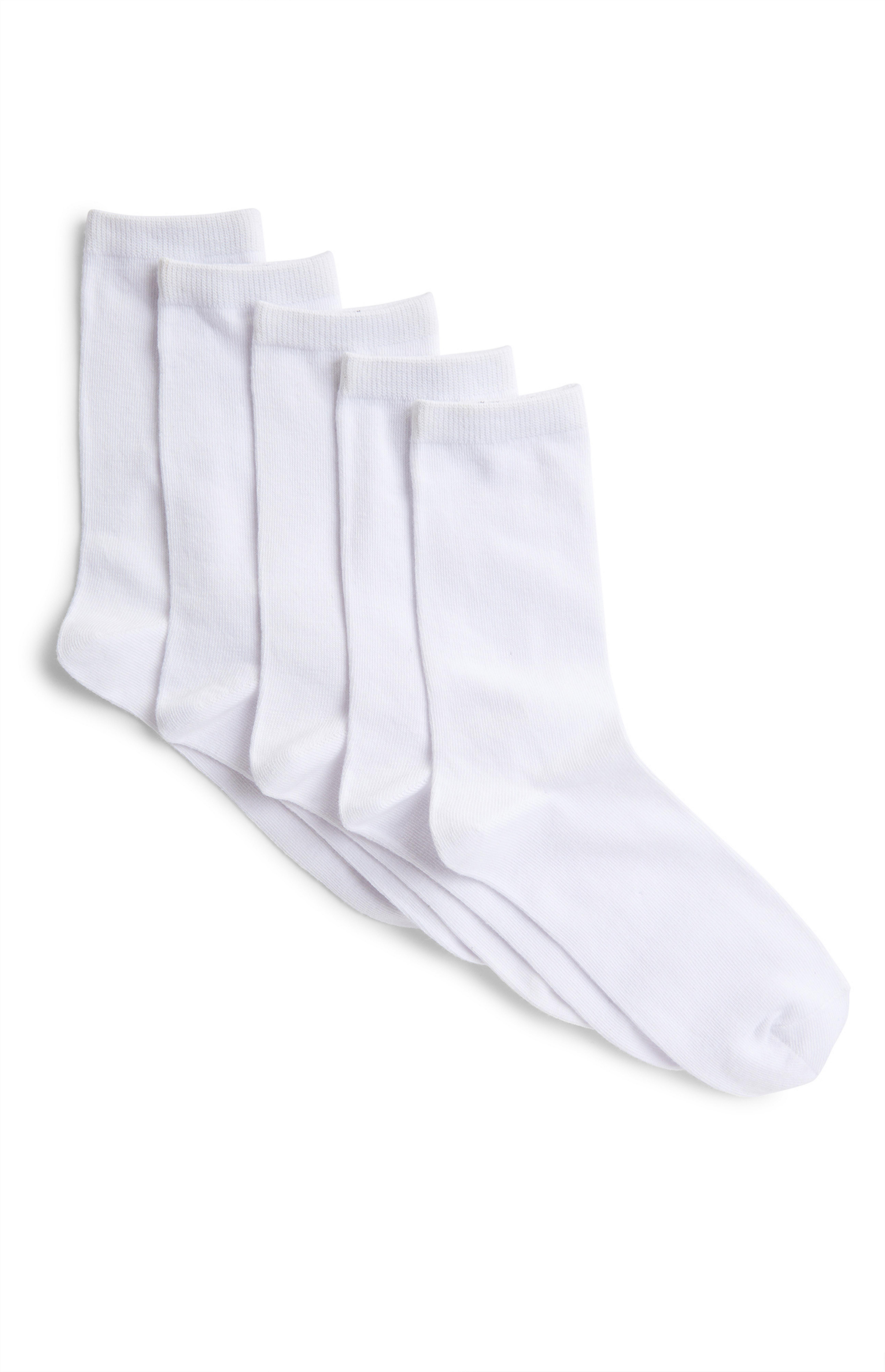 Pack de 5 pares de calcetines altos blancos | Medias y para mujer | Ropa para | Nuestra línea de moda femenina | Todos los productos Primark | Primark España
