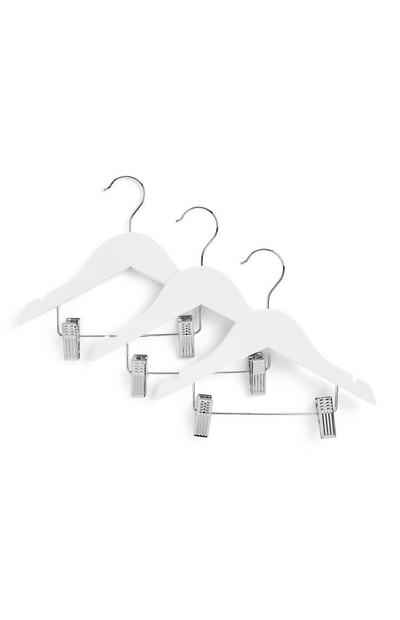 White Baby Clip Hangers 3 Pack