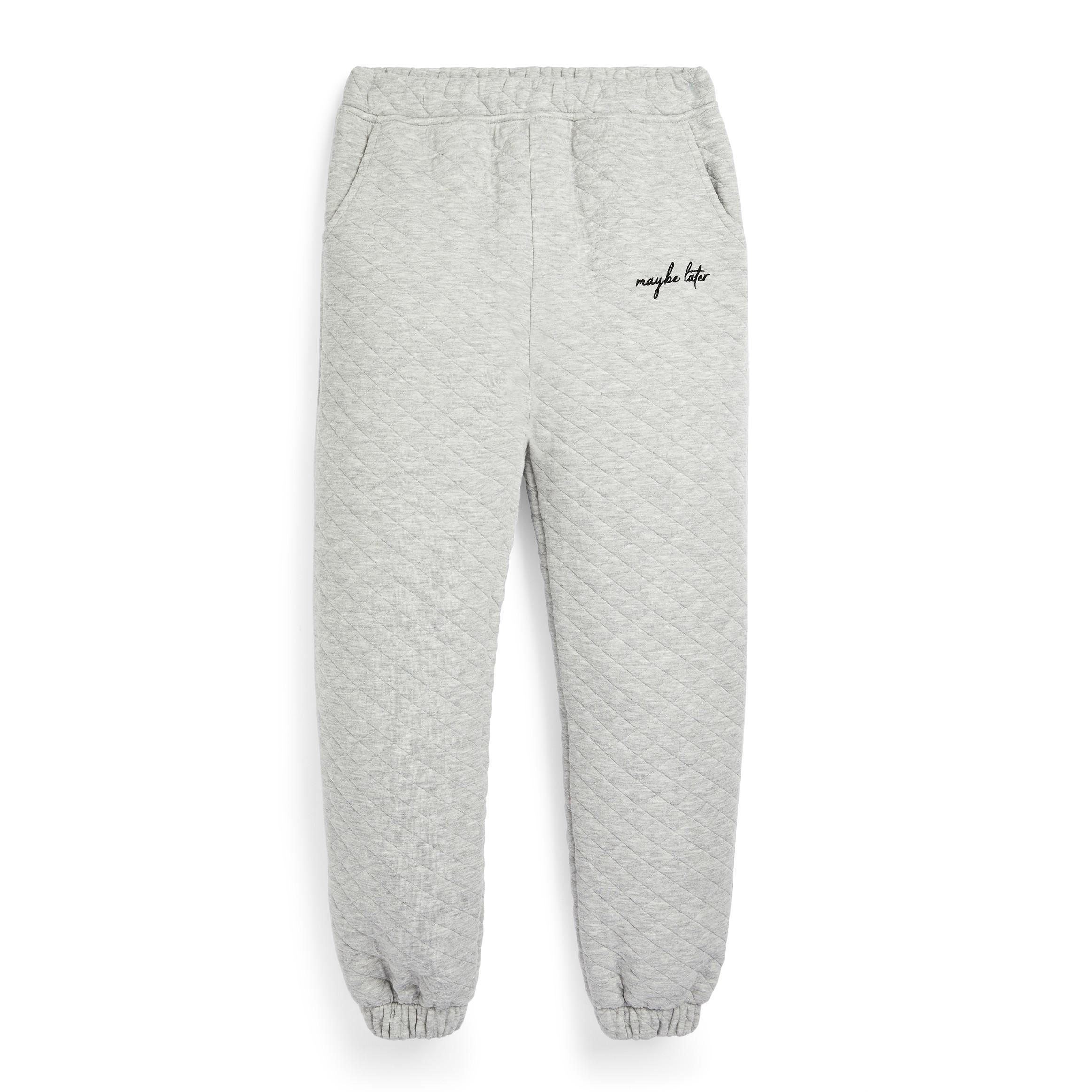Joggers grigi trapuntati da ragazza