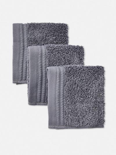 Pack 3 toalhas rosto ultra suaves carvão