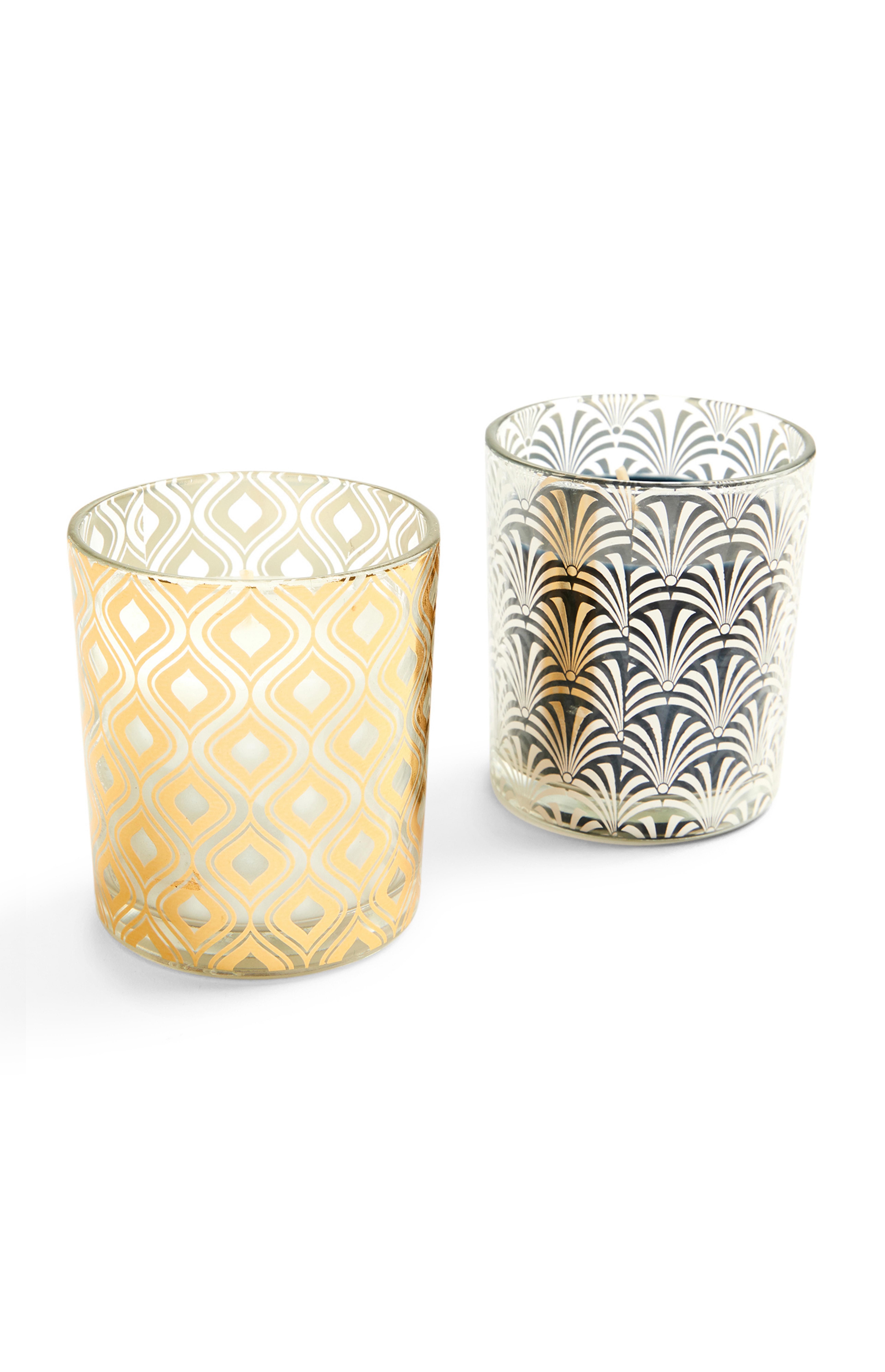 Gold Foil Art Deco Print Votive Candle Candles & Scented Candles