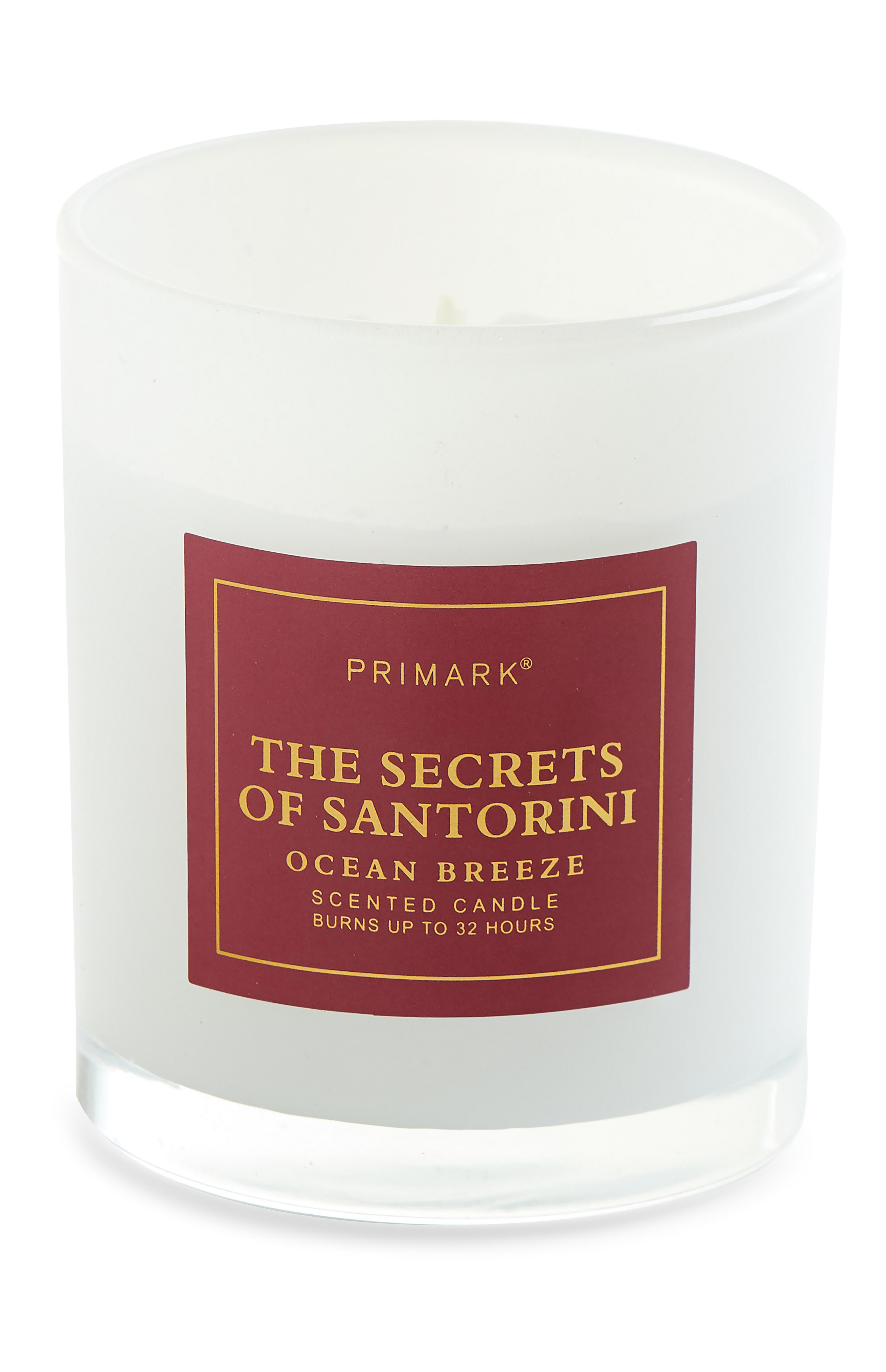 Candela votiva bianca con base trasparente Secrets of Santorini