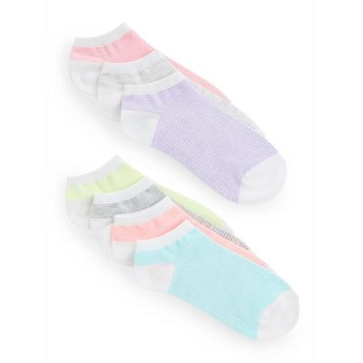 Pastel Contrast Ankle Socks 7-Pack