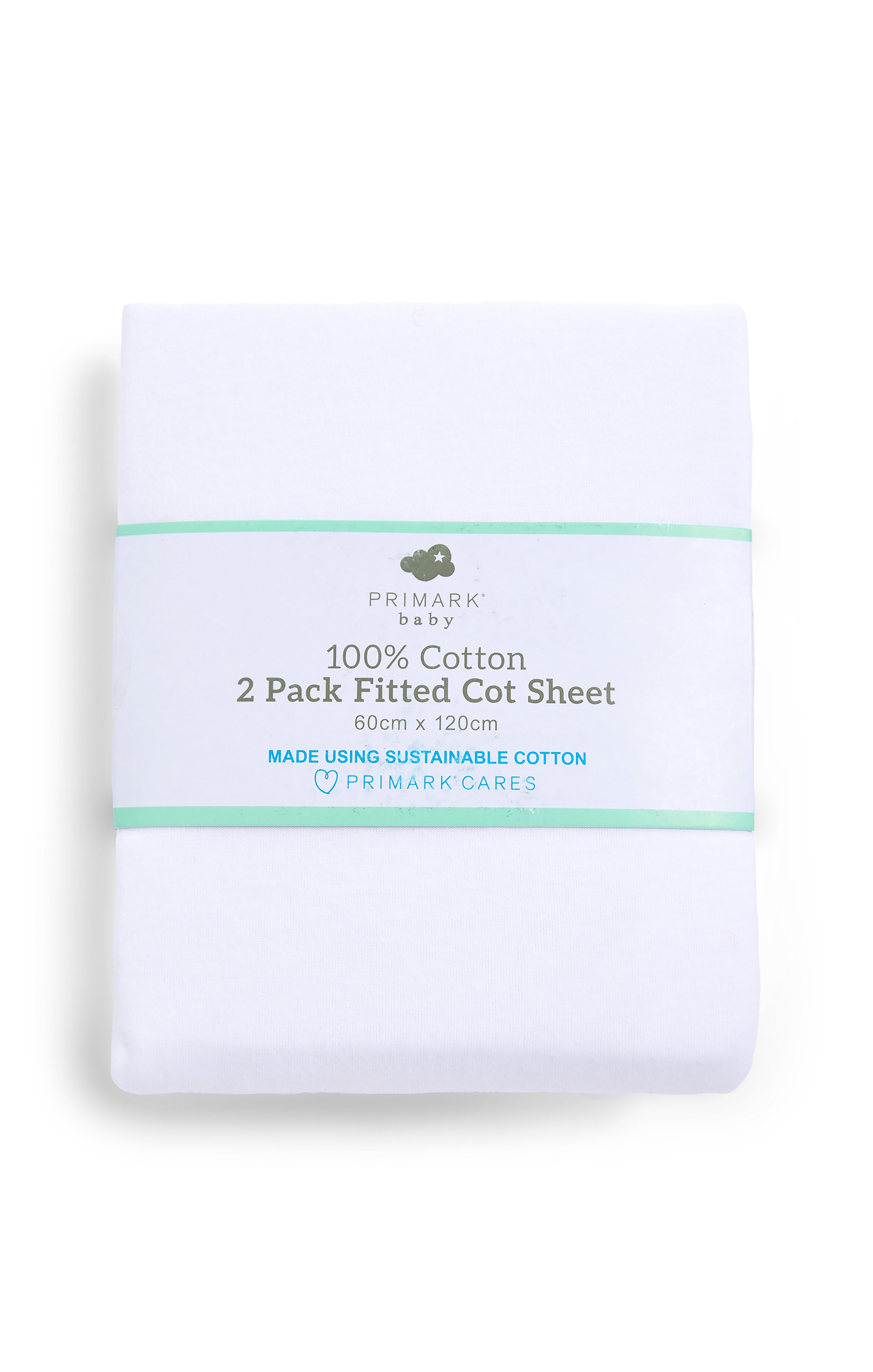 White Cotton Jersey Fitted Cot Sheet 2 Pack Bedroom Furniture