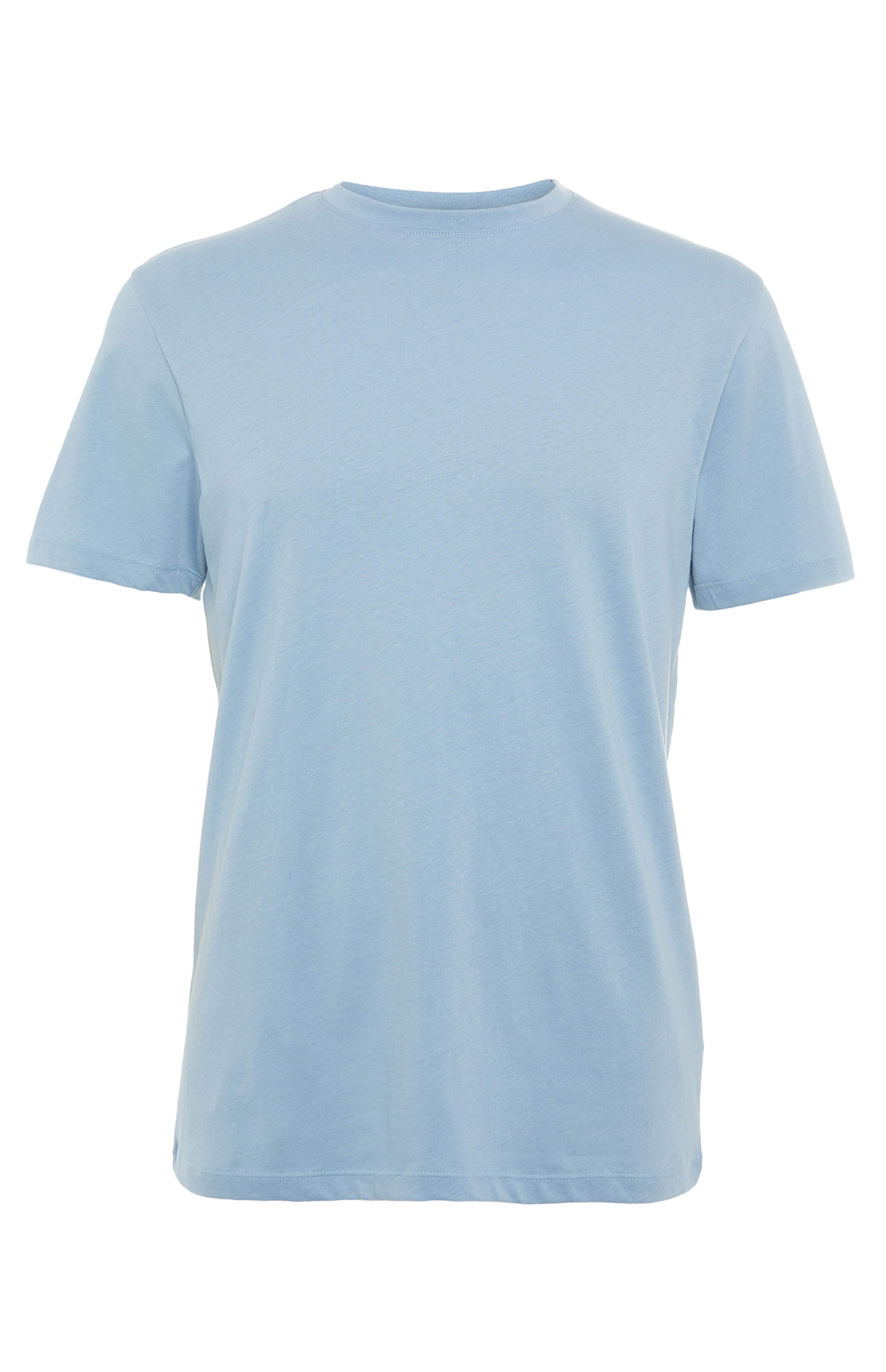Light Blue Tailored Fit Crew Neck T-Shirt | Men's Tees | Men's T-shirts ...