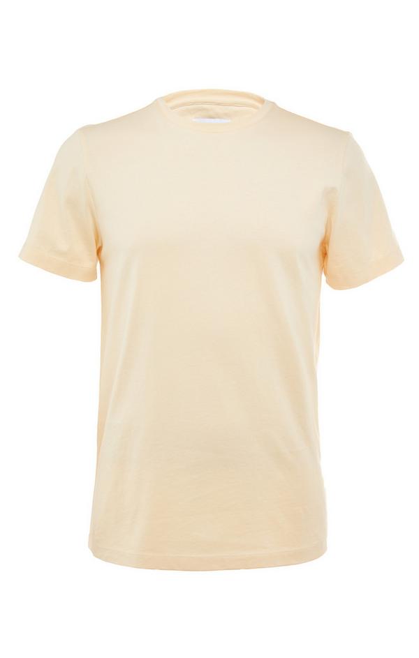 Yellow Premium Mercerised Cotton Crew Neck T-Shirt | T-shirts for Men ...
