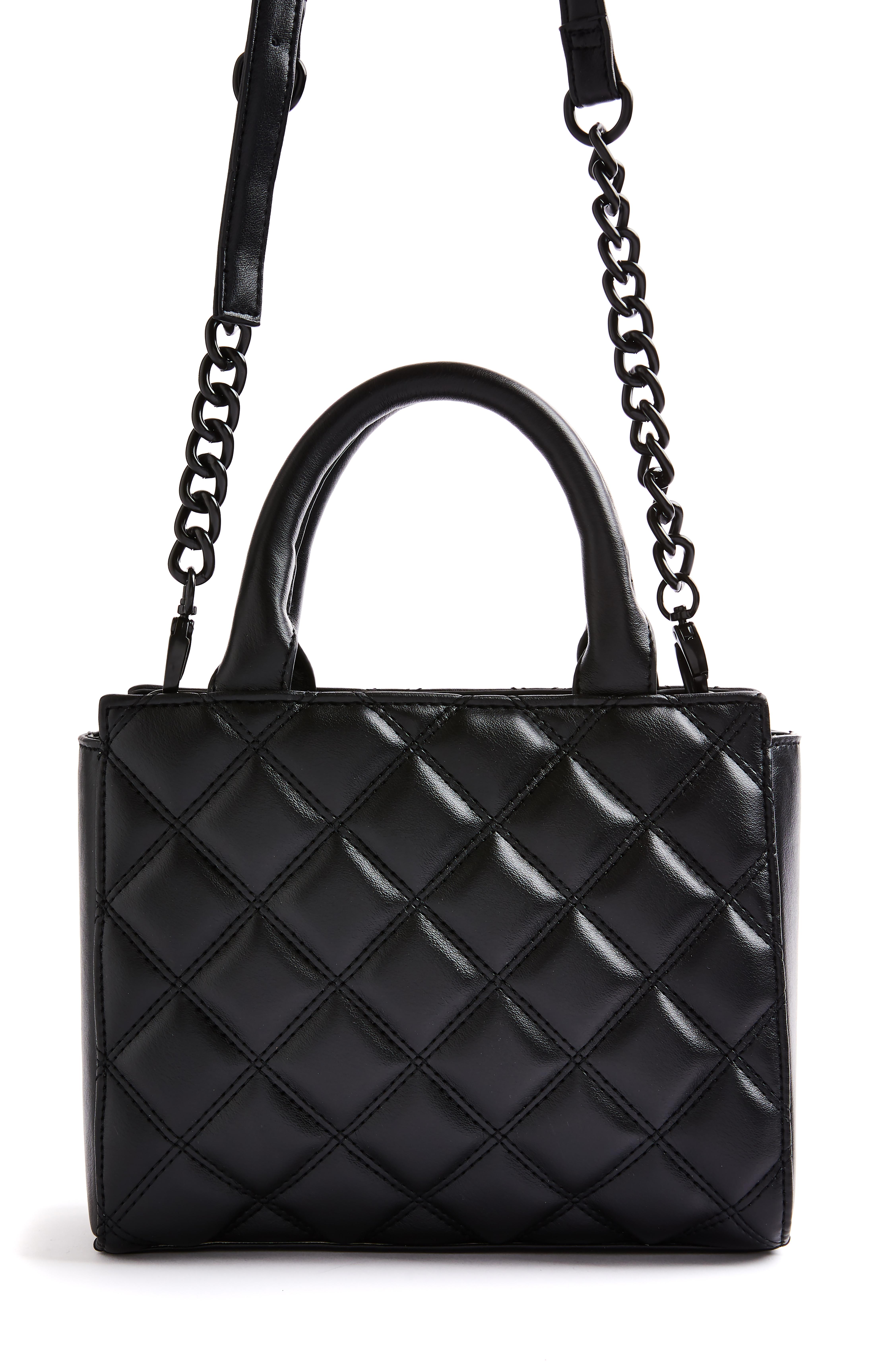 small black quilted bag