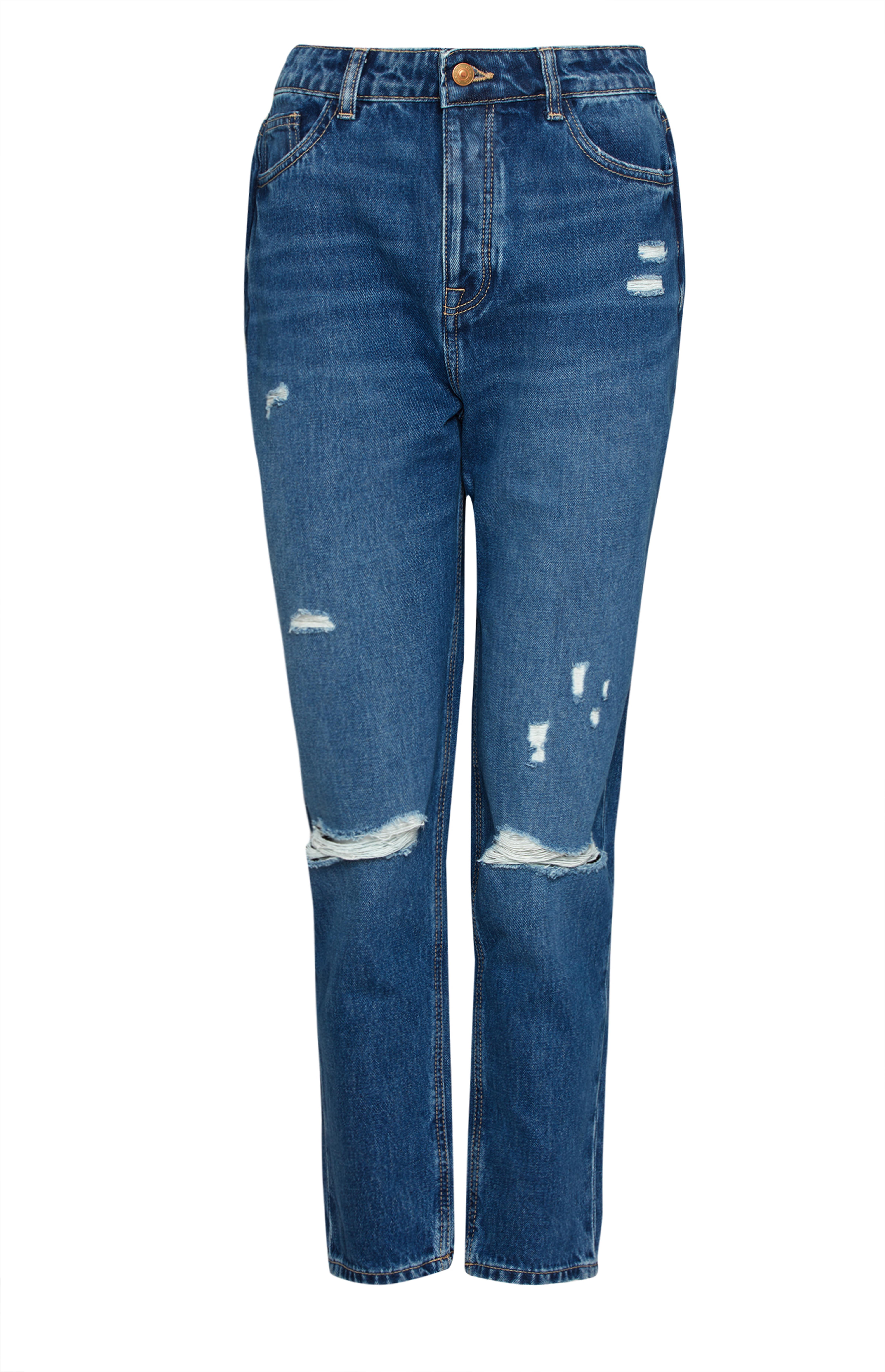 dark blue denim mom jeans