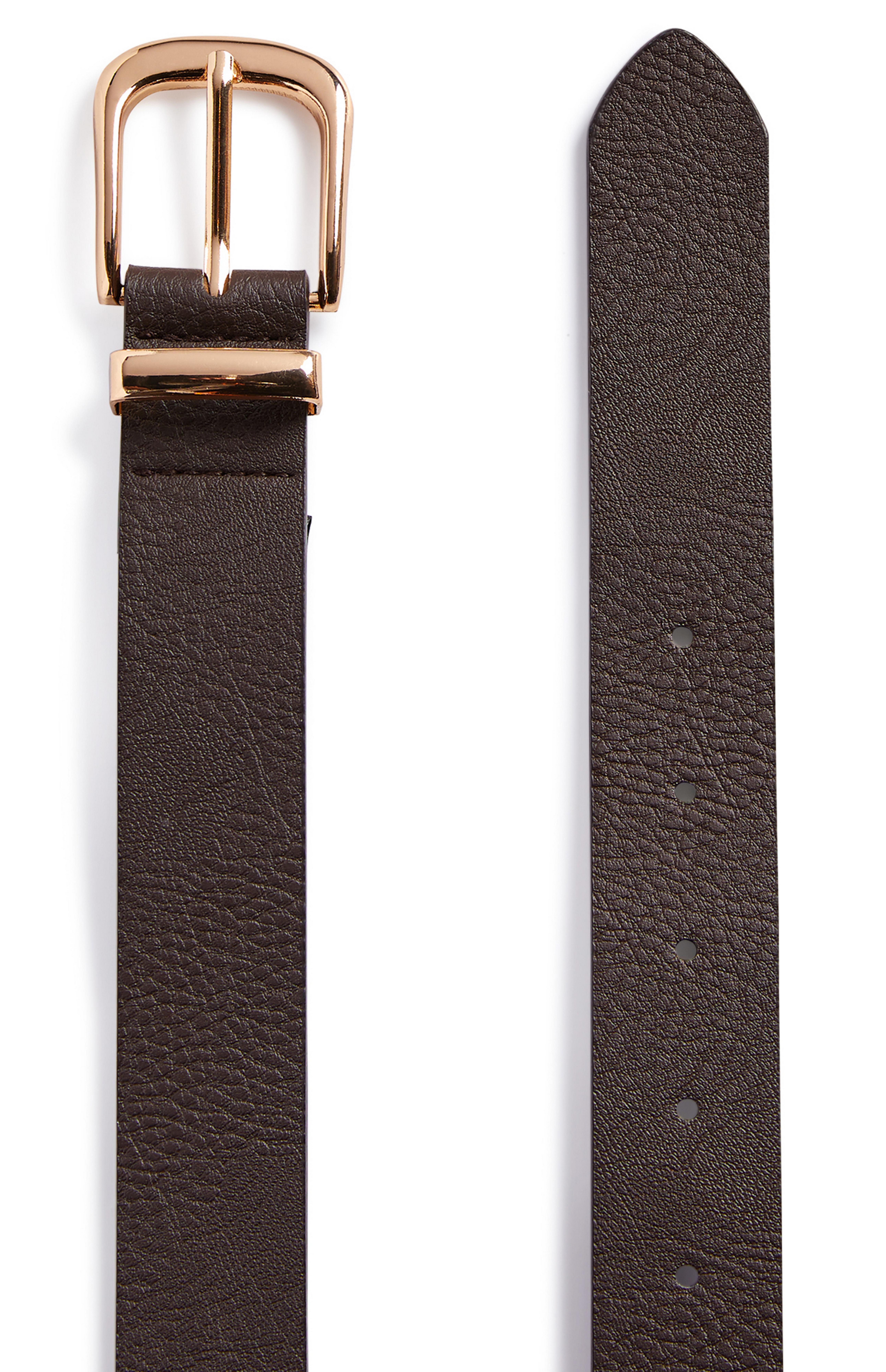 Chocolate Brown Goldtone buckle Jeans Belt Women's Belts Women's