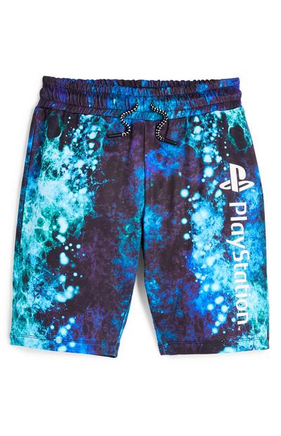 Older Boy Blue Galaxy PlayStation Shorts