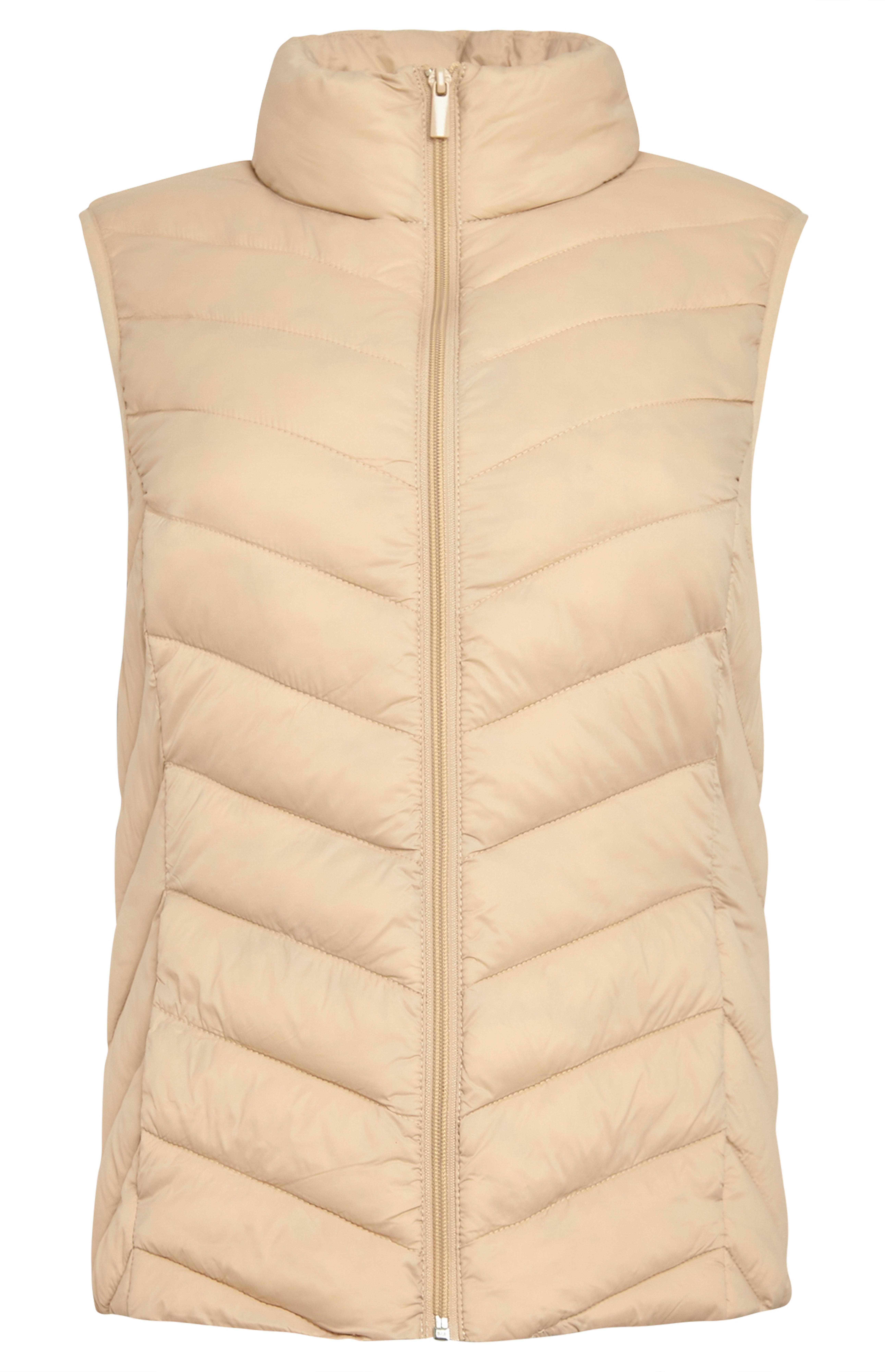 beige long gilet