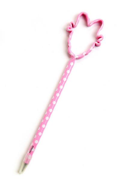 Różowy długopis w drobne kropki z motywem kaczki Daisy z Disneya