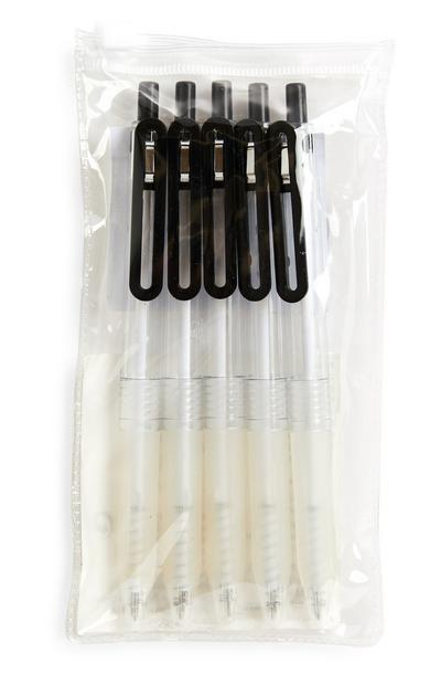 Black Ballpoint Pen Set 5 Pack