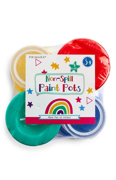 Pots de peinture de couleurs primaires anti-renversement