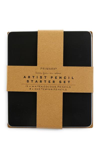 Starter kit con matite da disegno per artisti