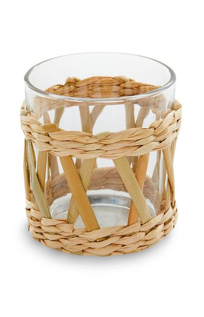Glass With Rattan Cover 2 Pack