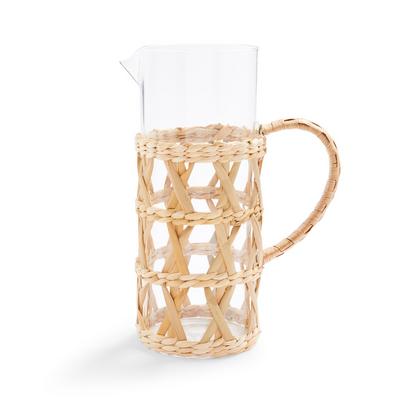Clear Jug With Rattan Basket