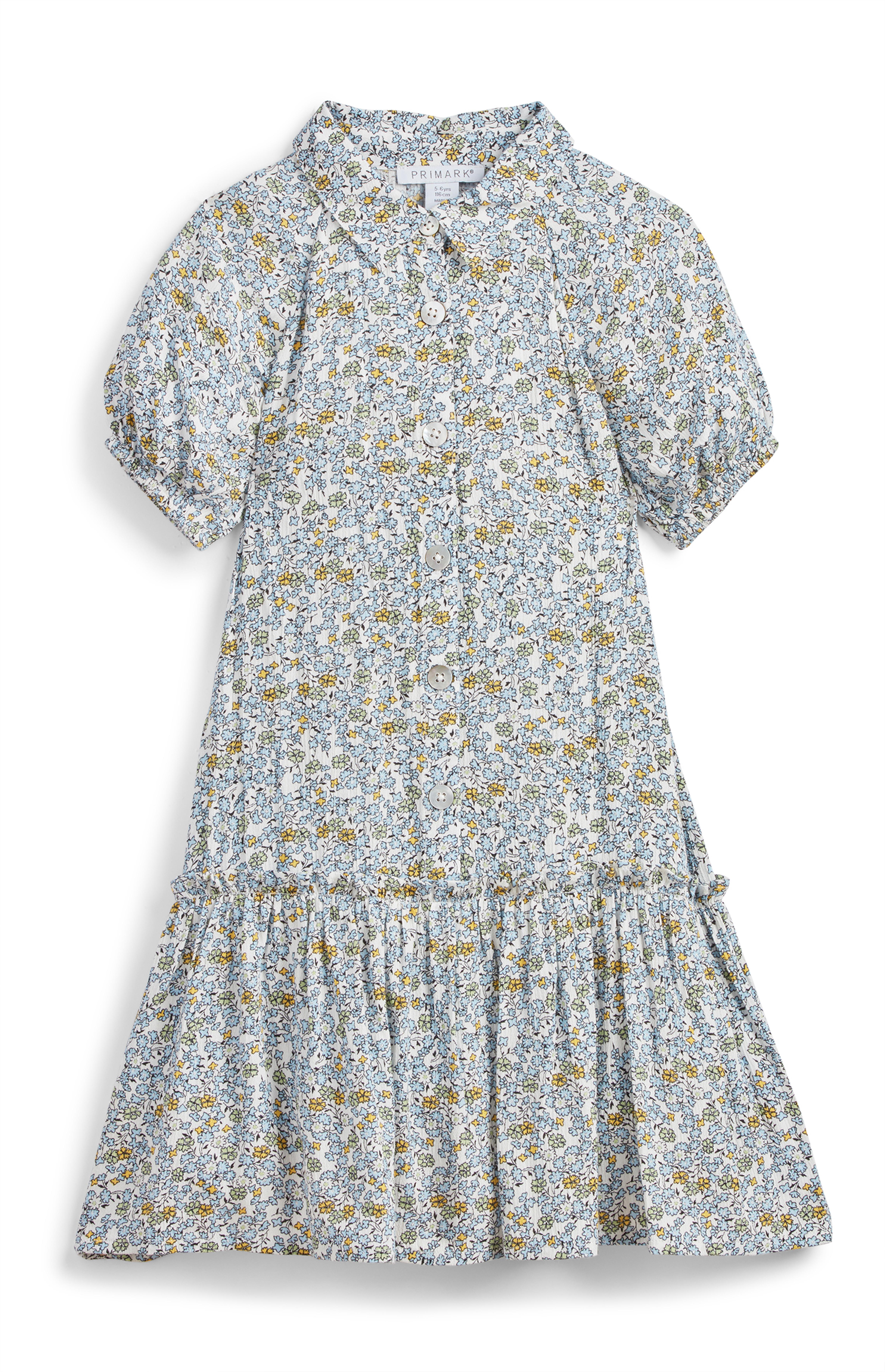 Robechemise bleue à petites fleurs fille Mode fille 2 à 7 ans Mode