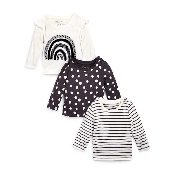 Disfraces Pertenecer a Indulgente Pack de 3 camisetas de manga larga con estampados surtidos para bebé niña |  Moda para bebés niña | Moda para bebés y recién nacidos | Ropa para niños |  Todos los productos Primark | Primark España