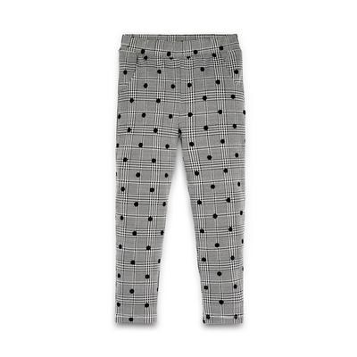Baby Girl Grey Check Dot Pattern Viscose Trousers
