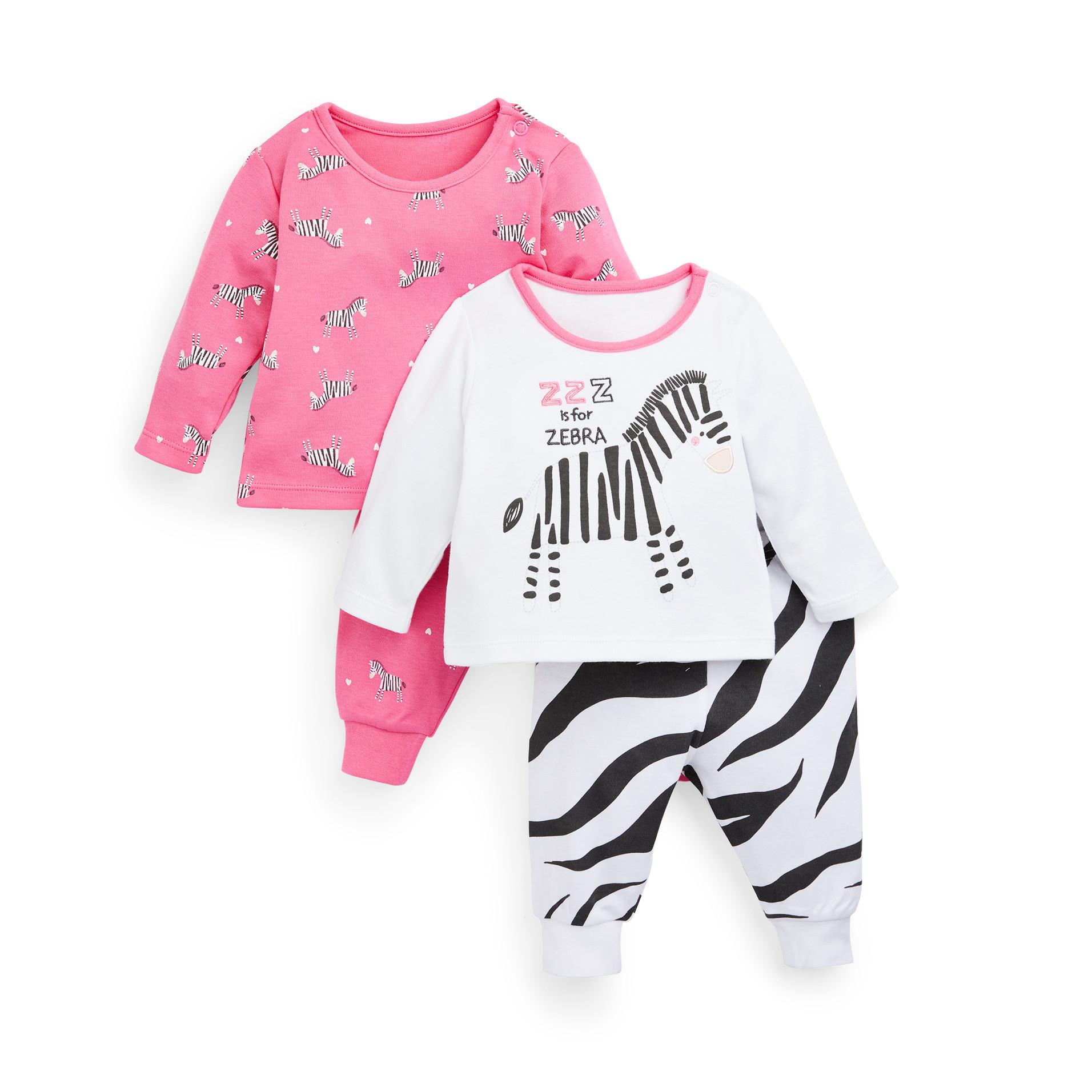 Lot De 2 Pyjamas En Jersey A Imprime Zebre Bebe Fille Les Essentiels Pour Bebe Vetements Bebe Et Nouveau Ne Mode Enfant Tous Les Produits Primark Primark Belgique Francaise