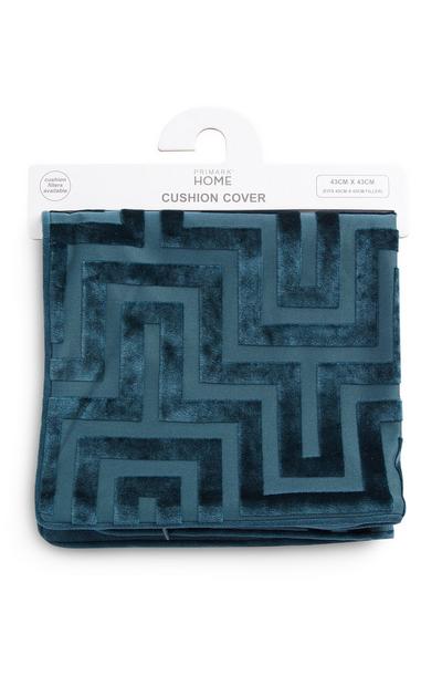 Blauwe kussenhoes met labyrint