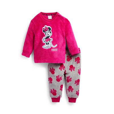 Rožnata dekliška pižama iz materiala šerpa Disney Mini Miška za dojenčke