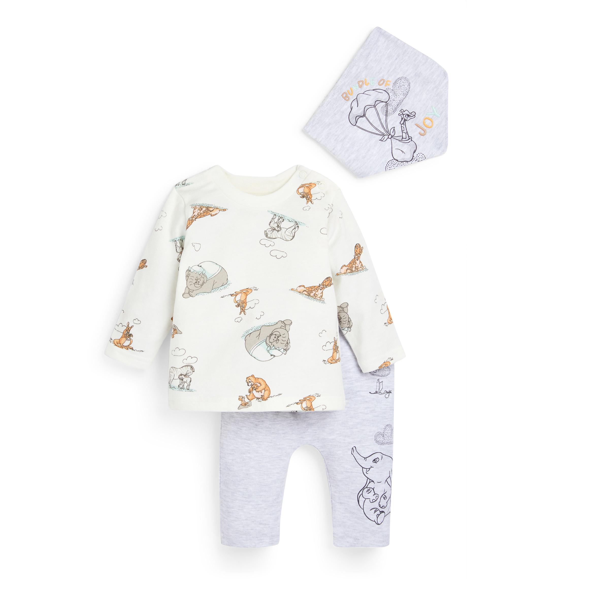 Newborn Baby Gray Dumbo 3 Piece Leisure Set Baby Clothing Essentials Baby Newborn Clothes Kids Clothes All Primark Products Primark Usa