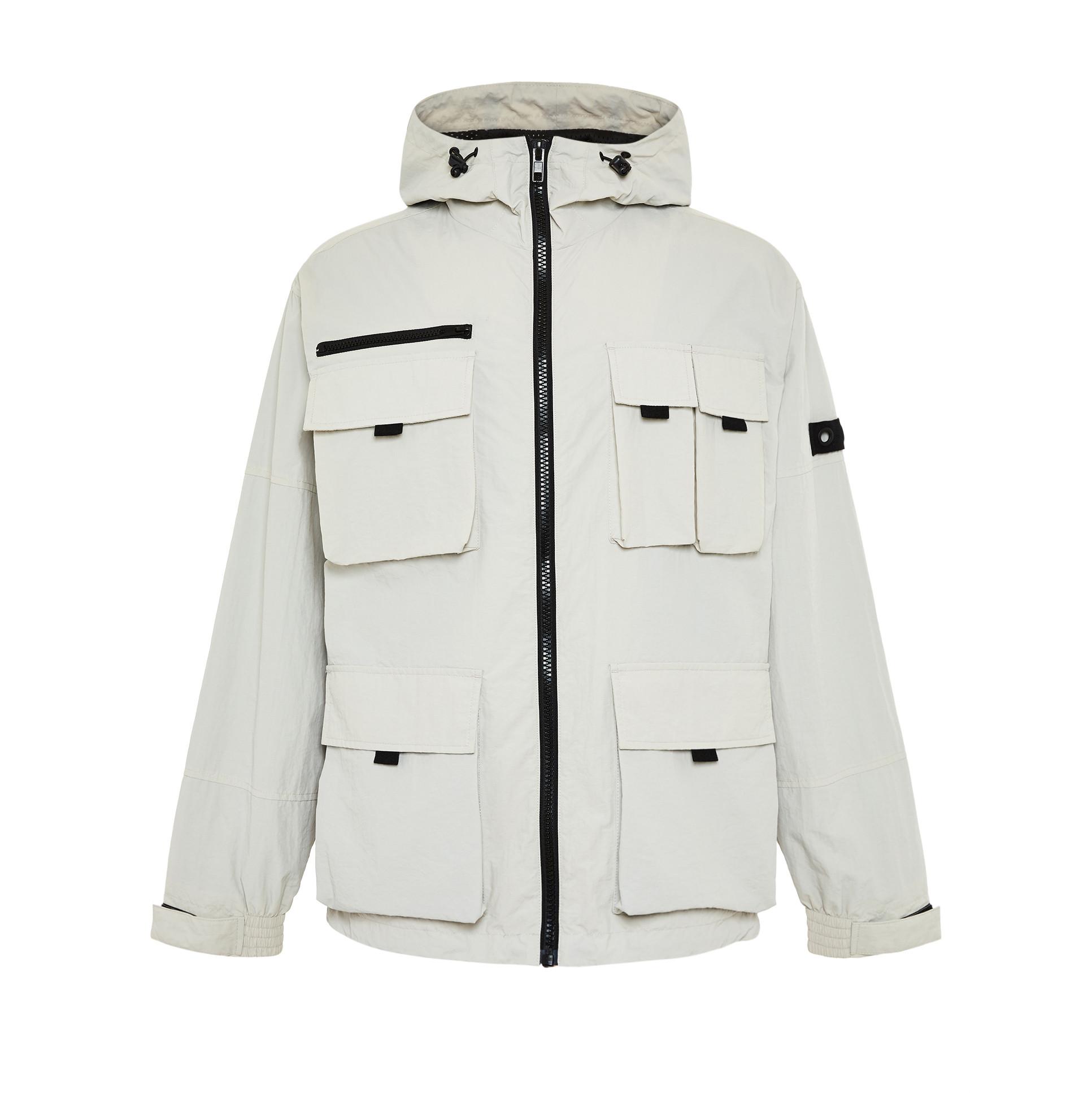 Ecru Short Utility Parka Jacket | Men's Coats & Jackets | Men's ...