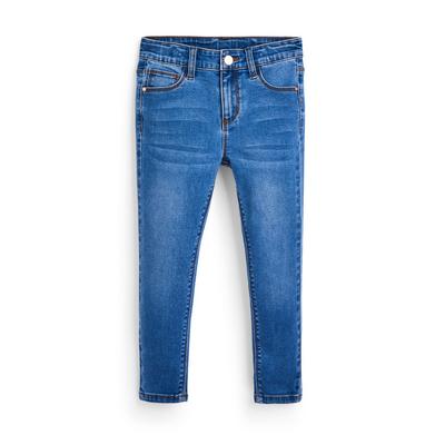 Modre raztegljive oprijete hlače iz džinsa za mlajša dekleta