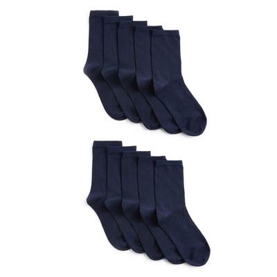 Pack de 10 pares de calcetines tobilleros azul marino para niño