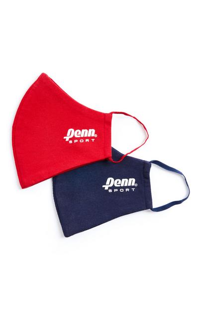 Penn Sport Masken, Rot/Marineblau, 2er-Pack