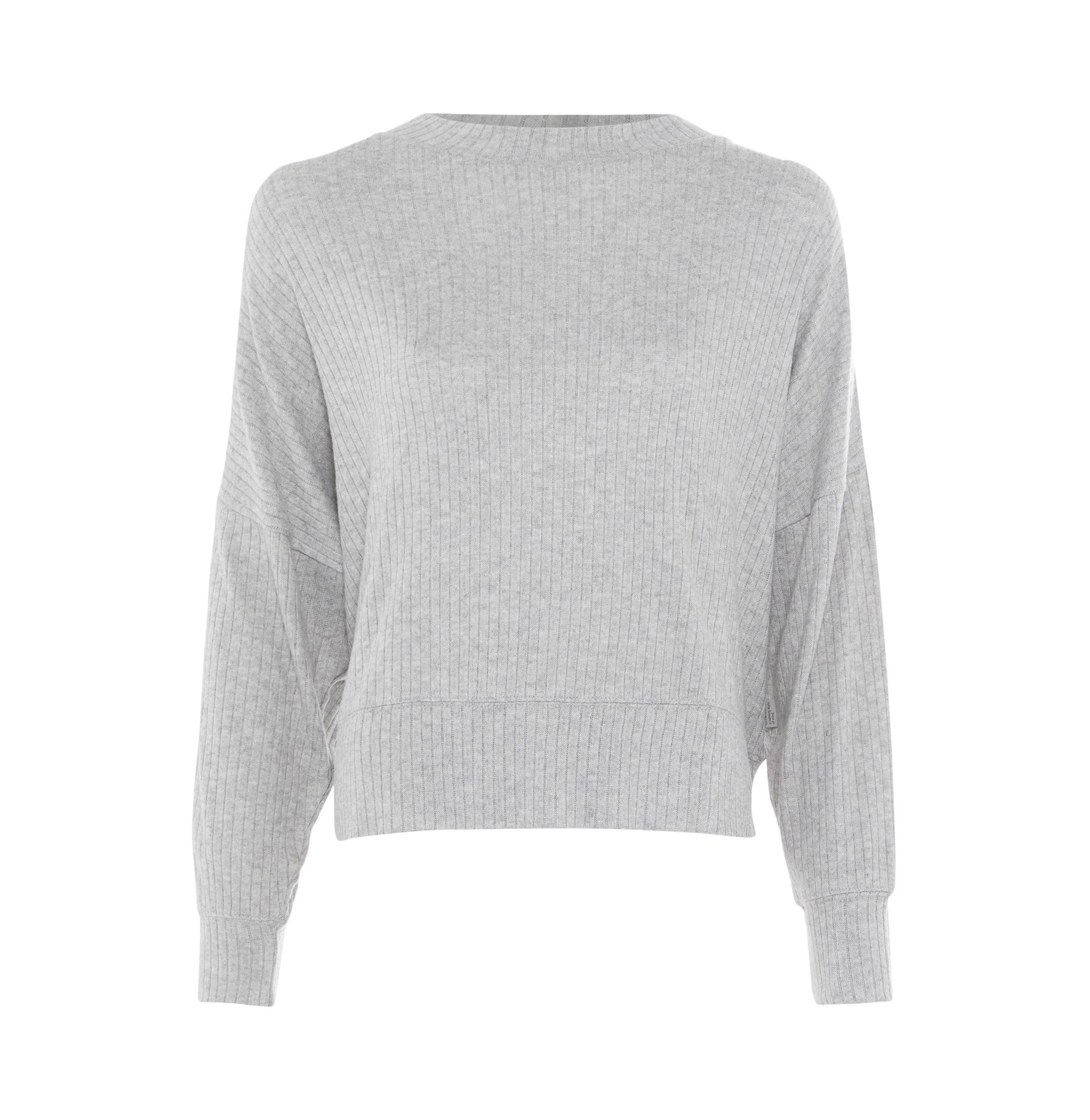 Grey Supersoft Ribbed Longsleeve Sweater | Women's Pyjamas | Women's ...