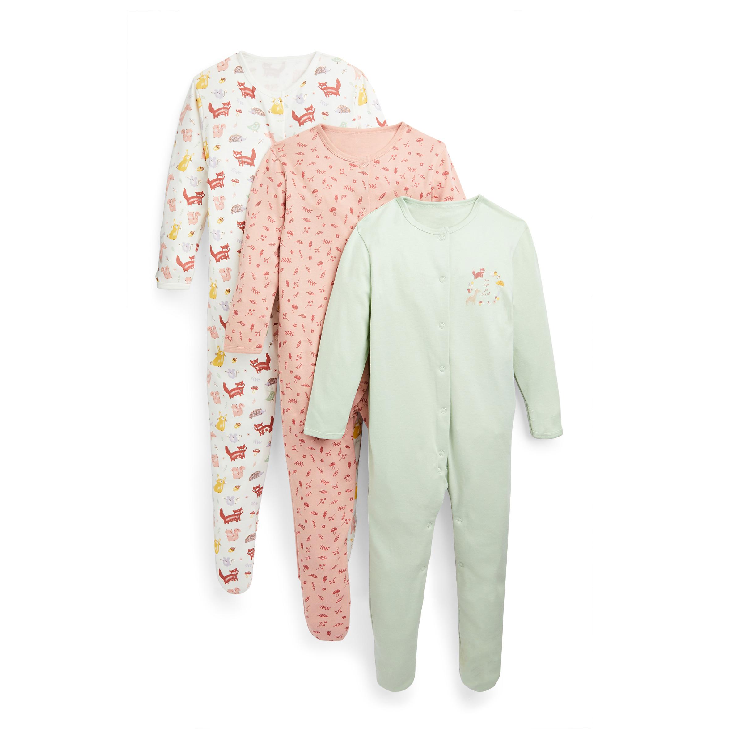 Lot De 3 Grenouilleres A Imprime Foret Bebe Fille Les Essentiels Pour Bebe Vetements Bebe Et Nouveau Ne Mode Enfant Tous Les Produits Primark Primark France