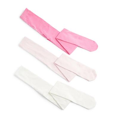 Girls Pastel Cotton Rich Tights 3 Pack