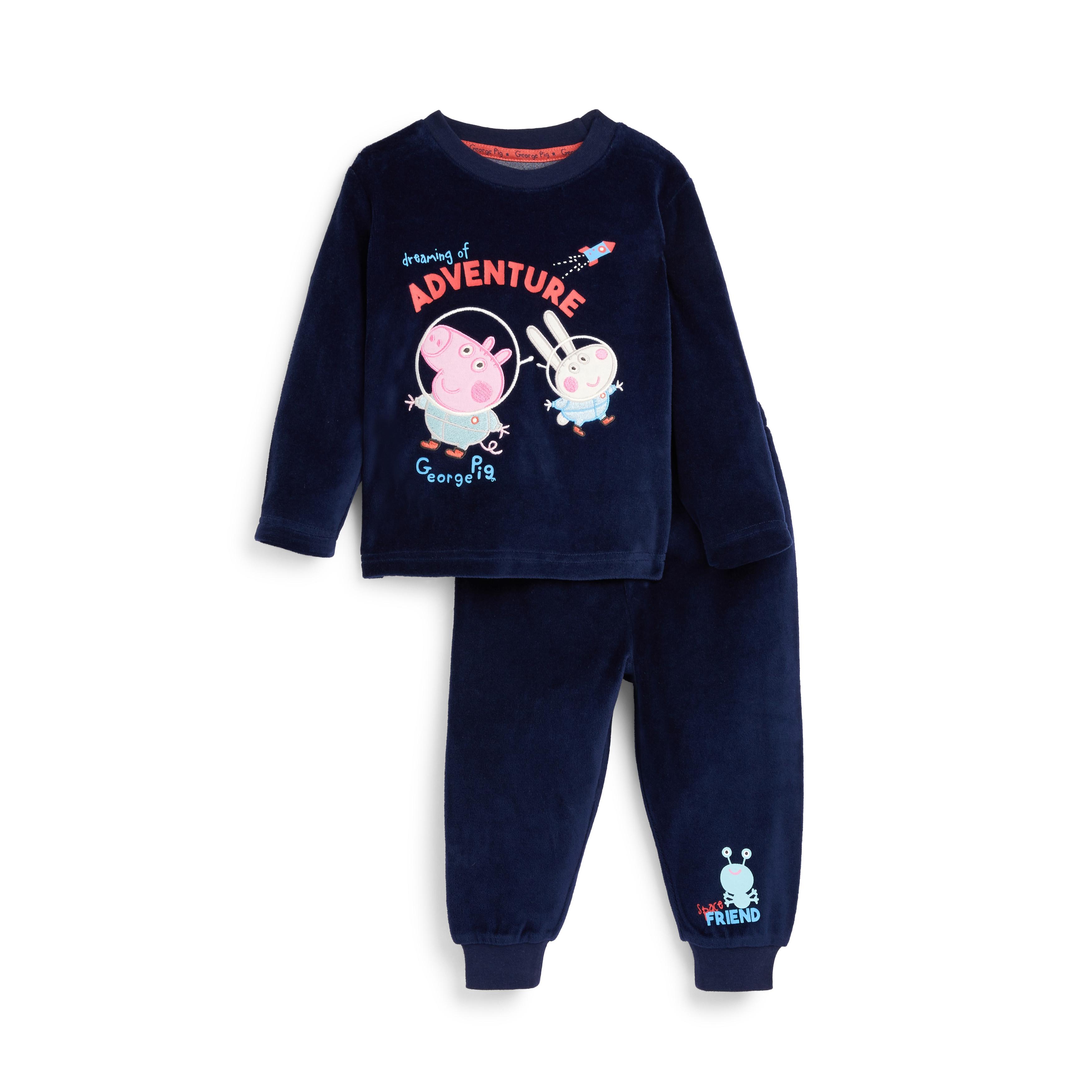 Pijama azul marino de velvetón de George de Peppa Pig para bebé niño | Básicos de moda para bebé Moda para bebés y nacidos | Ropa para niños | Todos