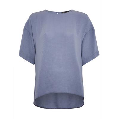 Blue Plain T-Shirt Blouse