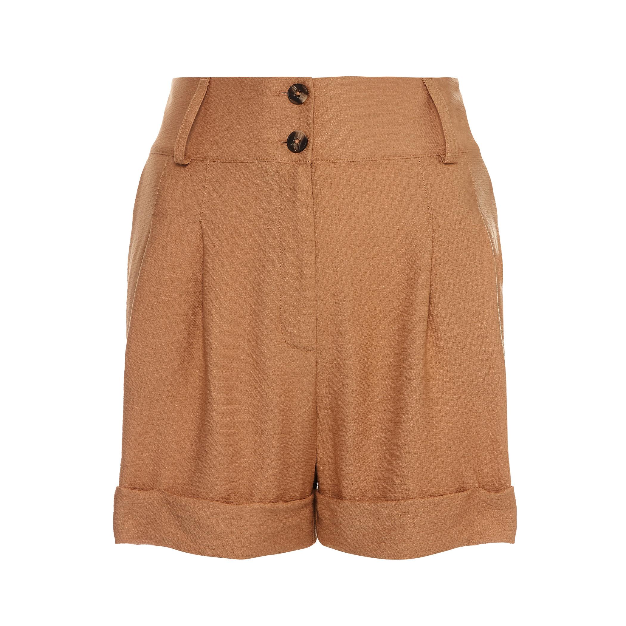 Camel Double Button Bermuda Shorts Women's Shorts Women's Style