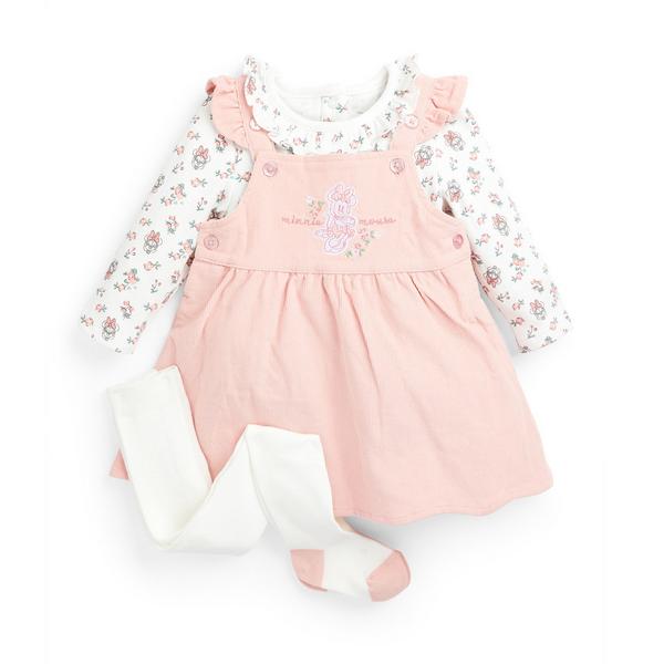 Newborn Baby Girl Pink Disney Minnie Mouse Overall Set