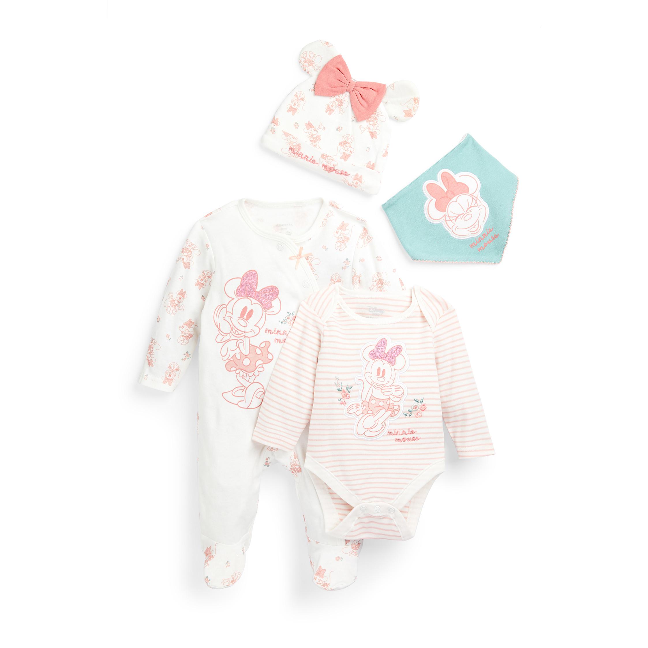 Newborn Baby Girl Disney Minnie Mouse Starter Set 4 Piece Baby Clothing Essentials Baby Newborn Clothes Kids Clothes All Primark Products Primark Uk