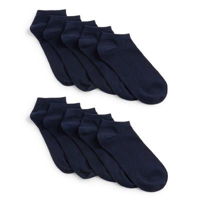 Pack de 10 pares de calcetines deportivos azul marino para niño