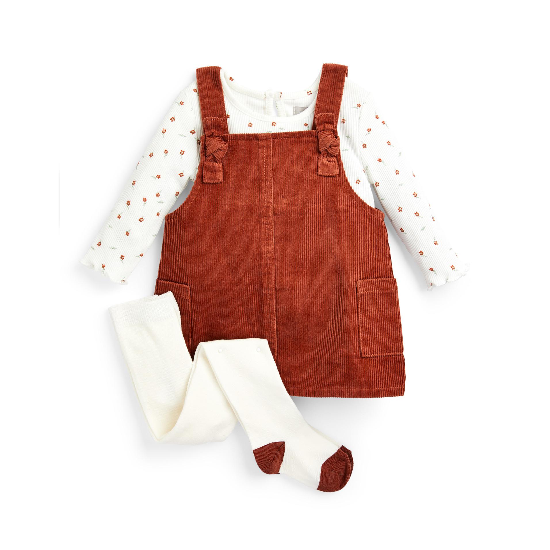 Baby Girl Burnt Orange Corduroy Pinafore Set Baby Girl Clothes Baby