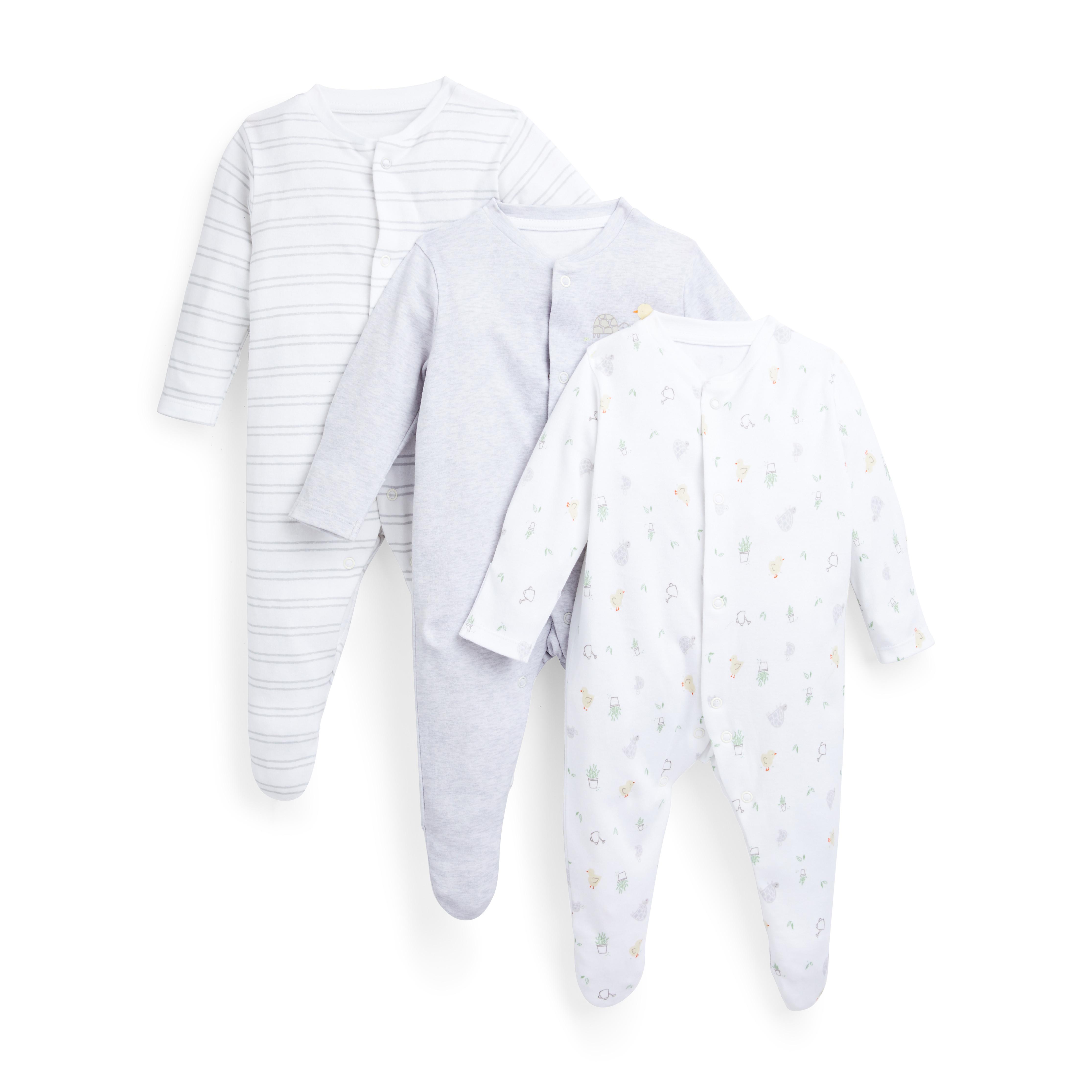 Baby Animal Print Sleepsuits 3 Pack Baby Clothing Essentials Baby