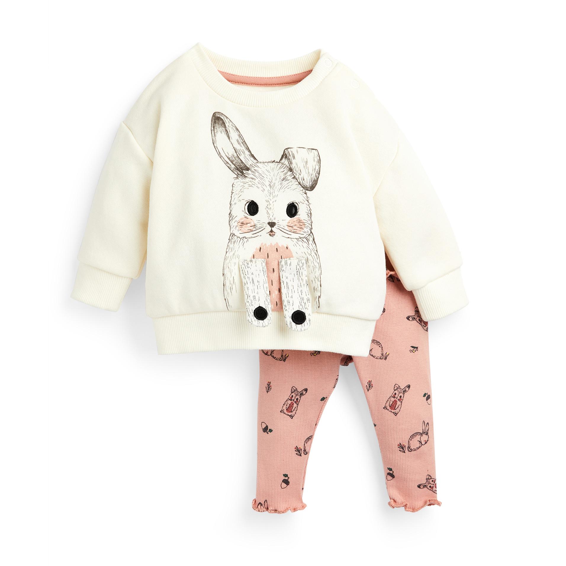 Baby Girl Pink Bunny Sweater And Leggings Set Baby Girl Clothes Baby & Newborn Clothes
